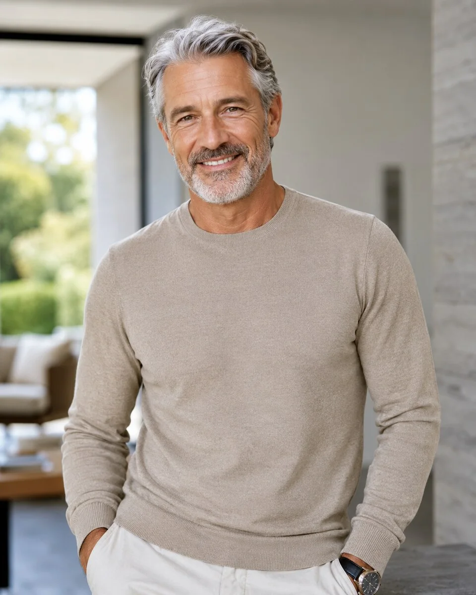 Confident mature man who uses Ragnaroak daily