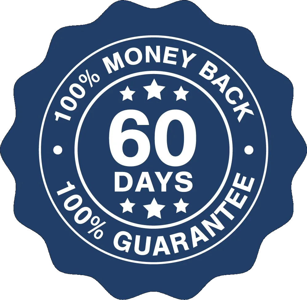 60-day money-back guarantee seal